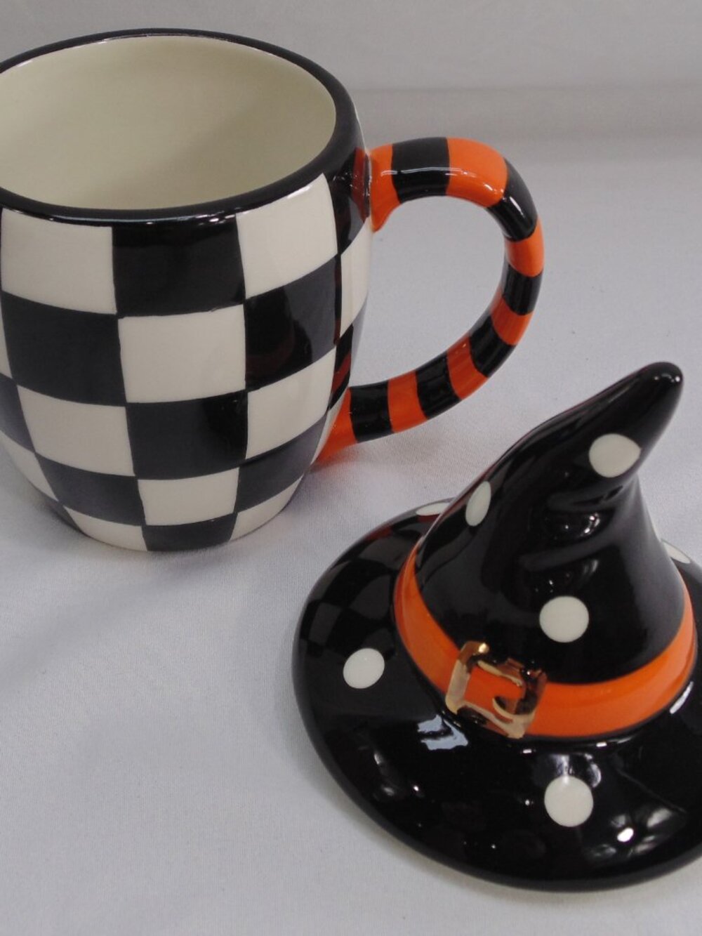 New MacKenzie-Childs Witches Brew Lidded Ceramic Mug Halloween - Picture 4 of 5